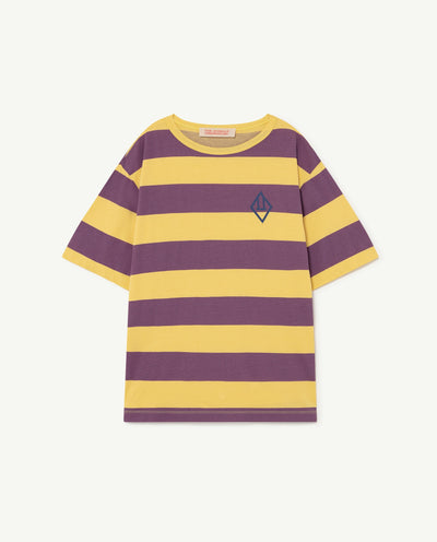 The Animals Observatory Rooster oversize Kids T-Shirt Yellow Stripes