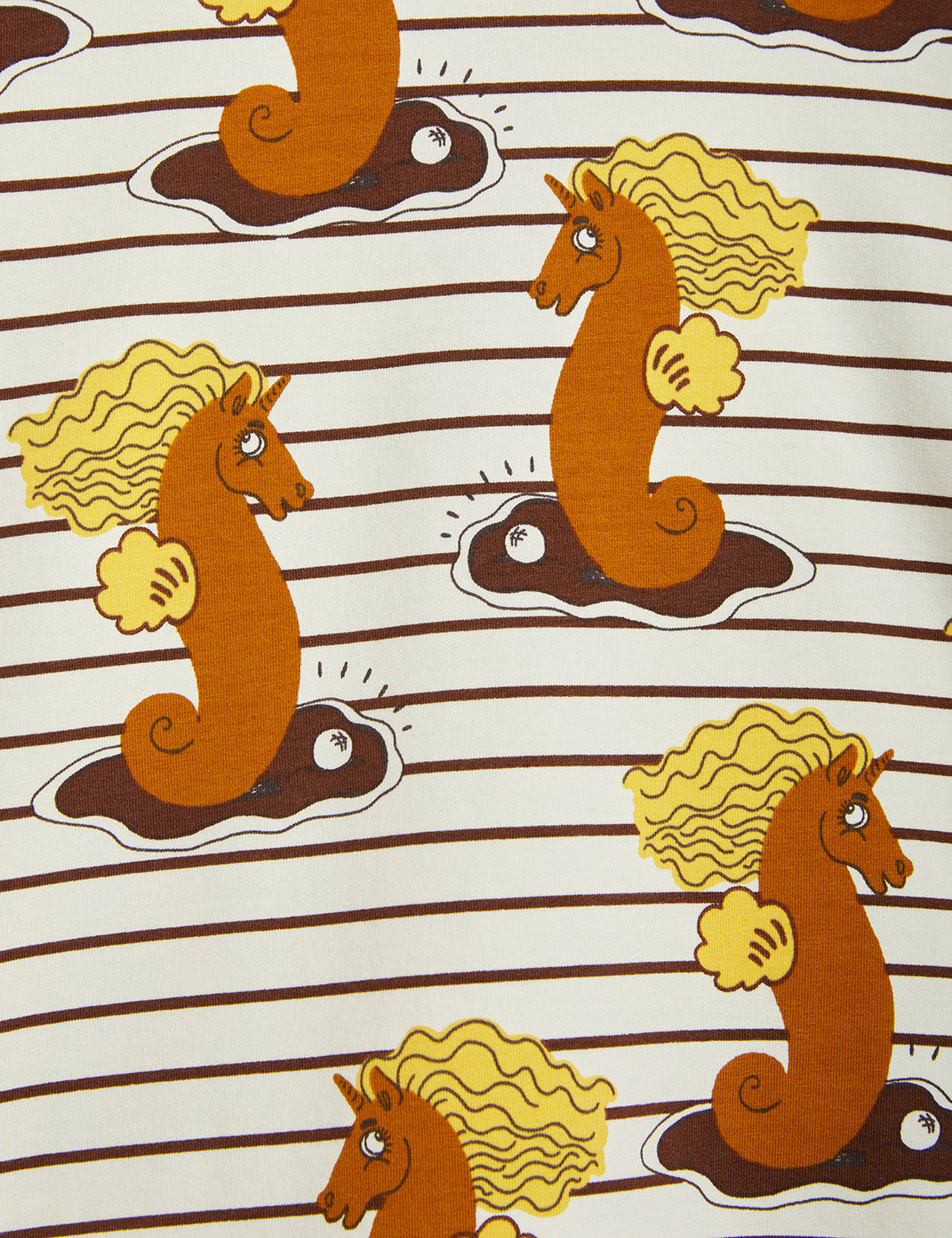 Mini Rodini Unicorn seahorse stripe yardage ss tee