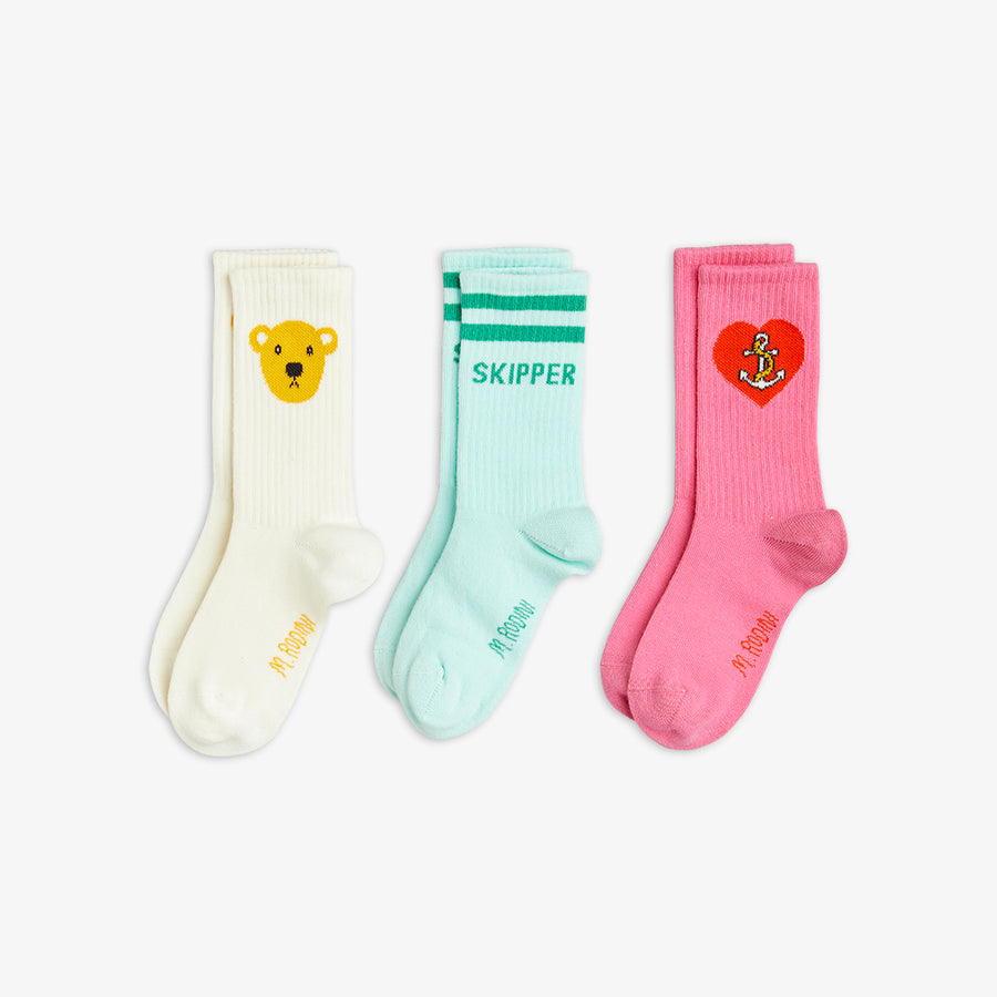 Mini Rodini Bon voyage 3-pack socks