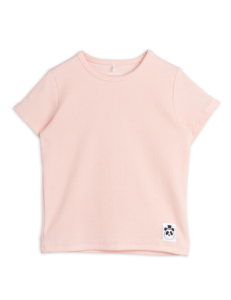 Mini Rodini Solid Rib Pink Tee