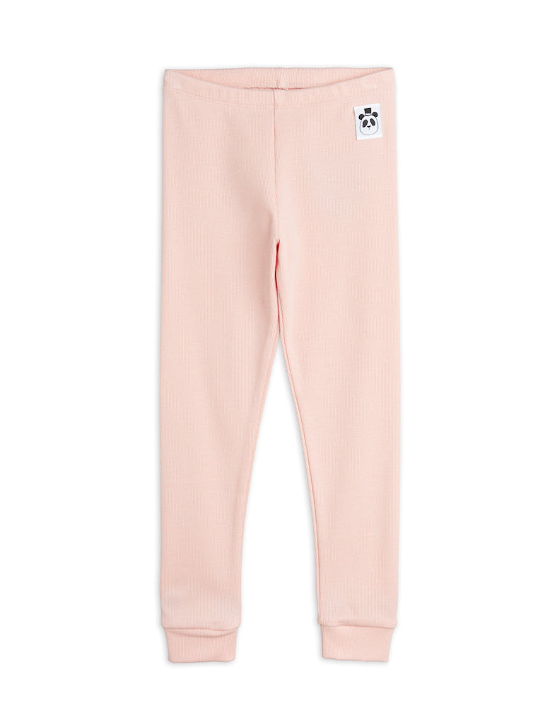 Mini Rodini Pink Ribbed Leggings