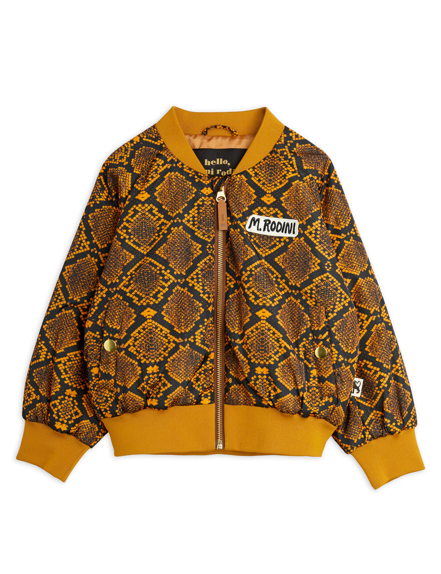 Mini Rodini snake skin padded baseball jacket NFS