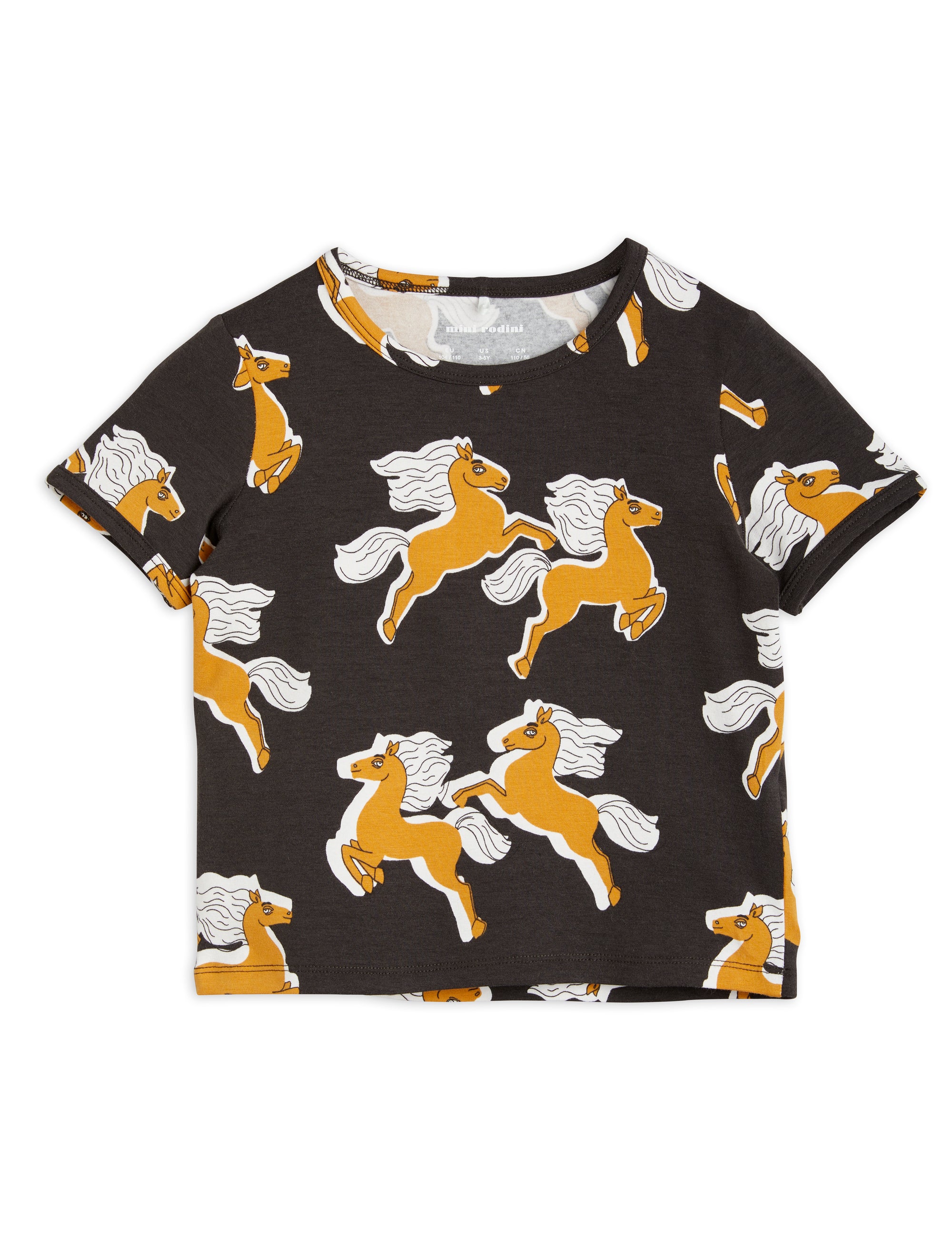 Mini Rodini Horses top black T-shirt