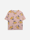Bobo Choses Sniffy Dog All Over Short Sleeve pink T-Shirt