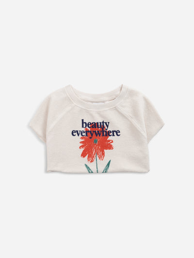 Bobo choses beauty everywhere petunia cropped sweatshirt