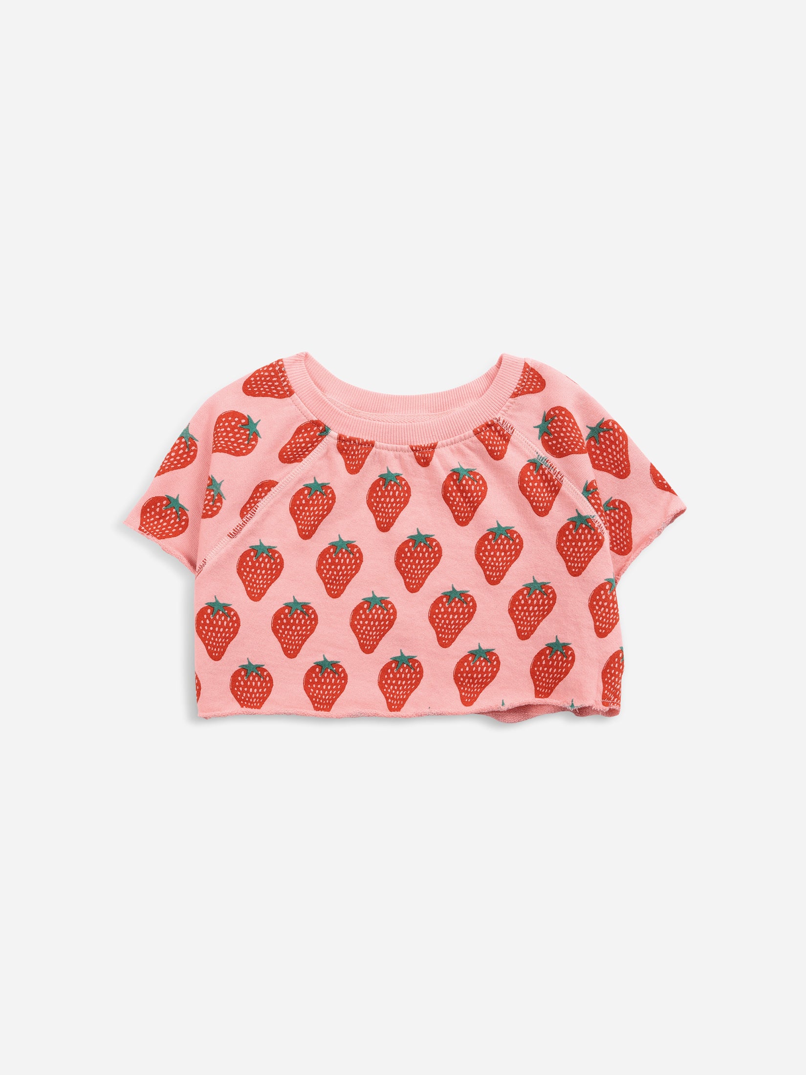 Bobo choses strawberry all over cropped tee