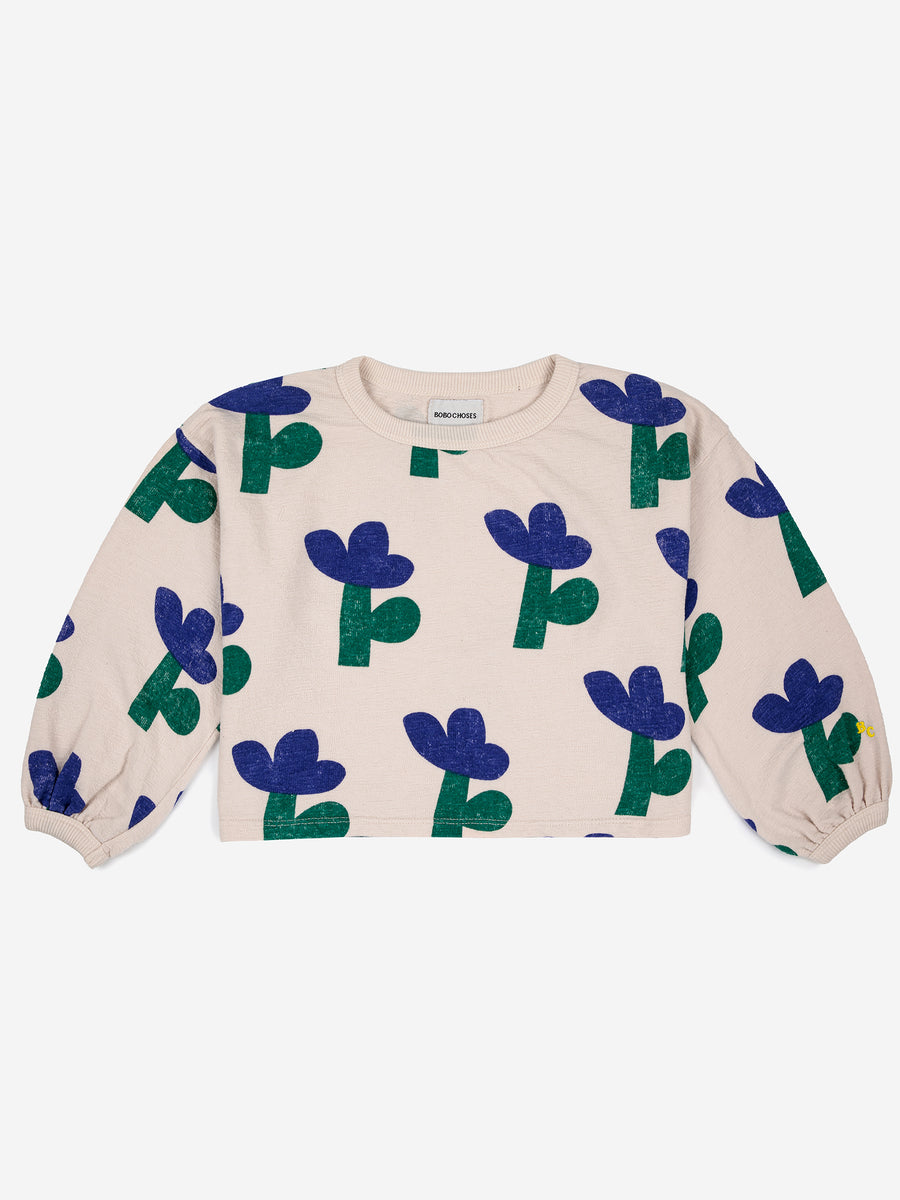 Bobo Choses Sea Flower All Over Cropped Sweatshirt