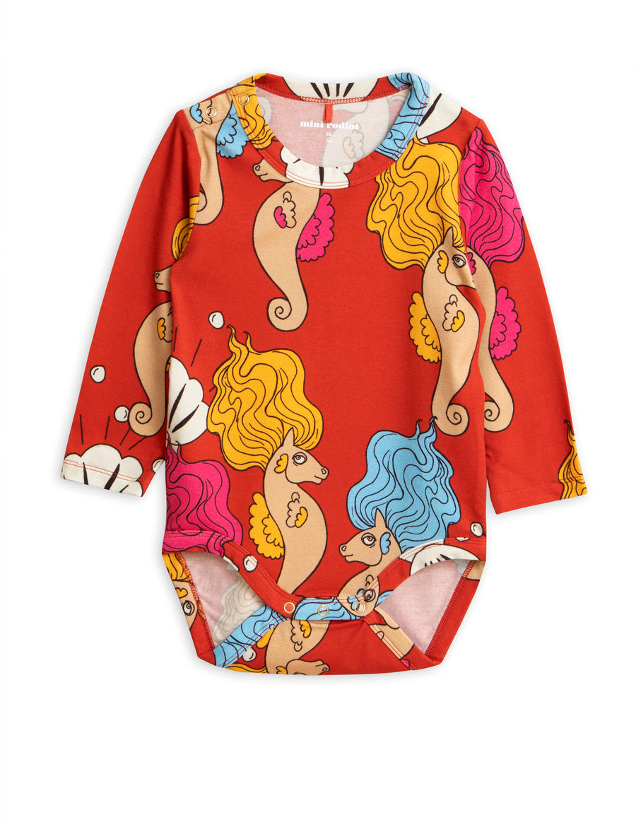 Mini Rodini Seahorse longsleeve Red