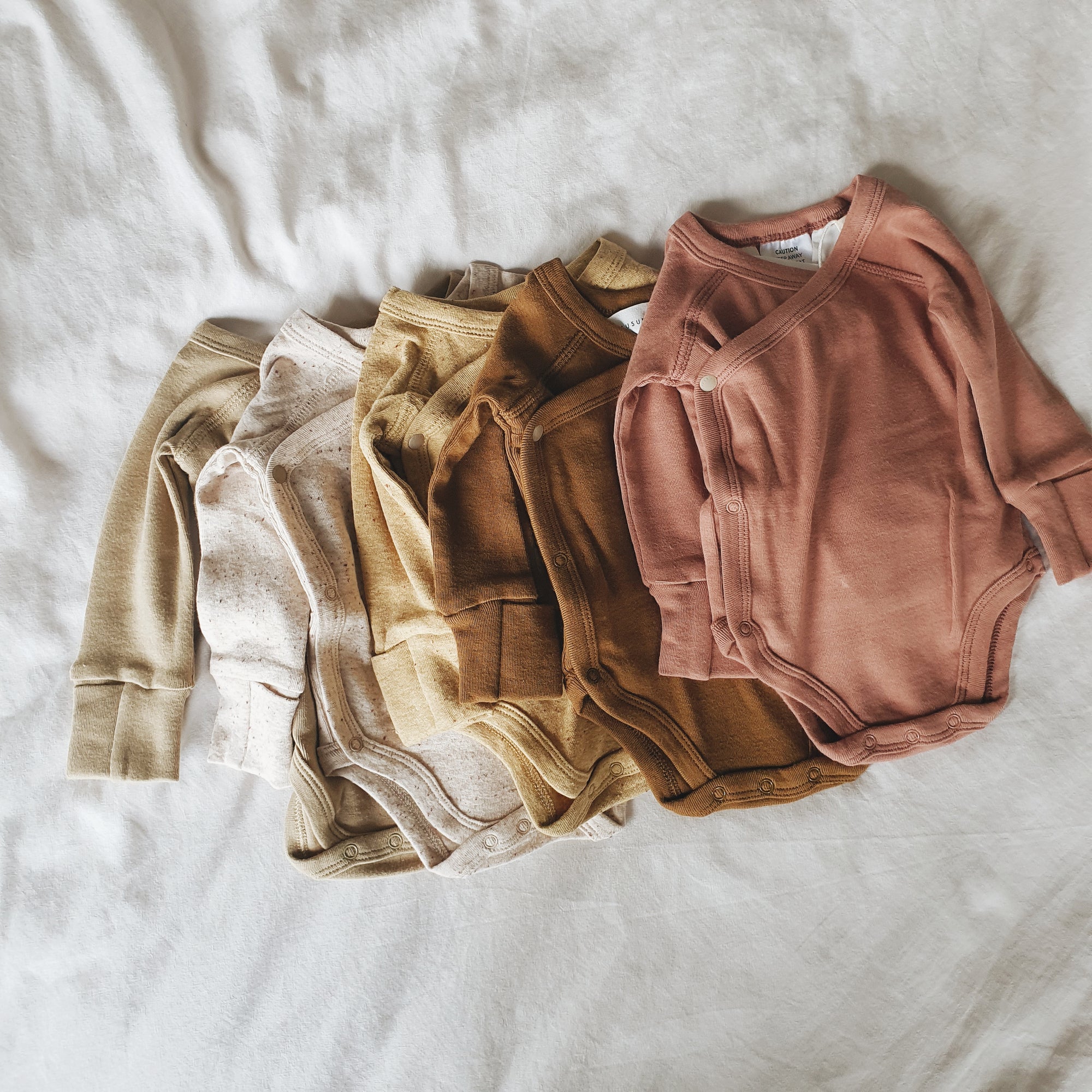 SUSUKOSHI Kimono Bodysuit L/S - Ginger Speckled