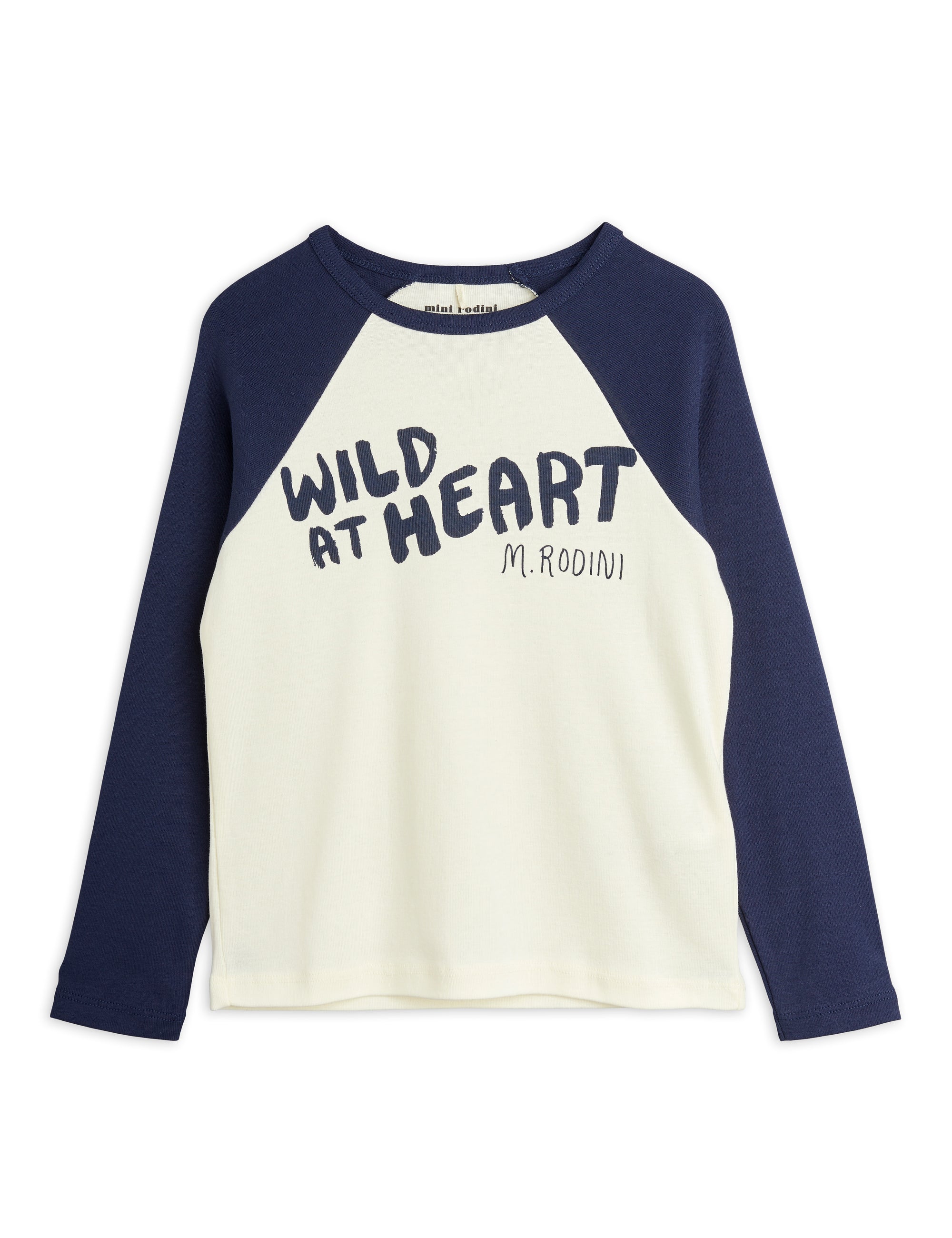 Mini Rodini Wild at Heart Raglan Tee Navy