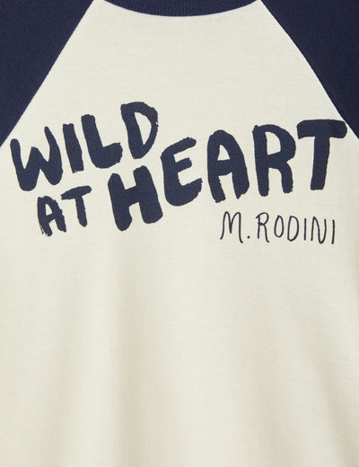 Mini Rodini Wild at Heart Raglan Tee Navy