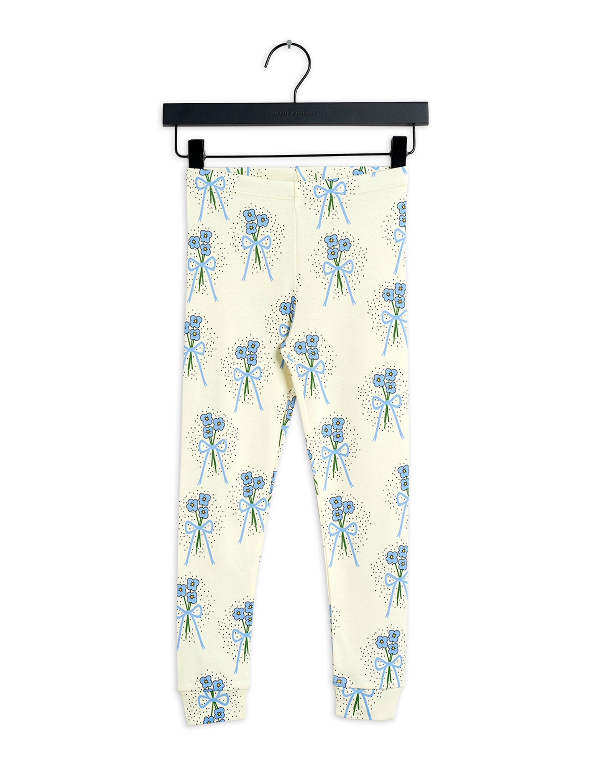 Mini Rodini Winterflowers all over blue Leggings