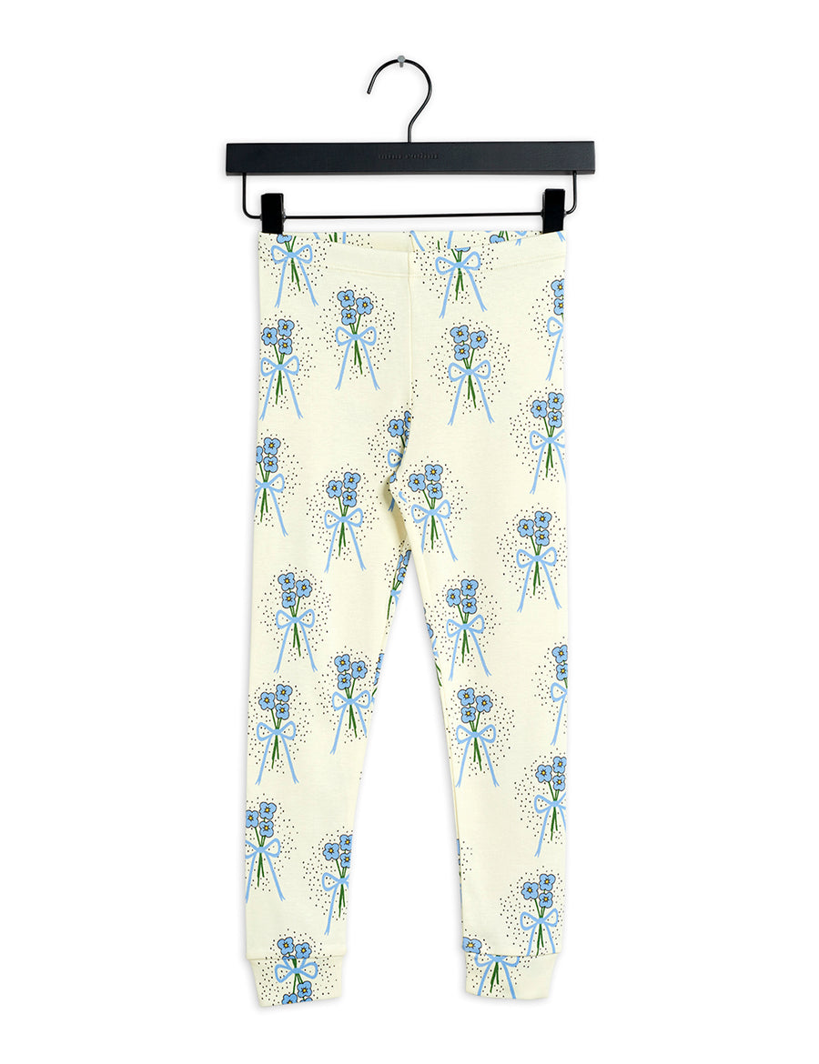 Mini Rodini Winterflowers all over blue Leggings