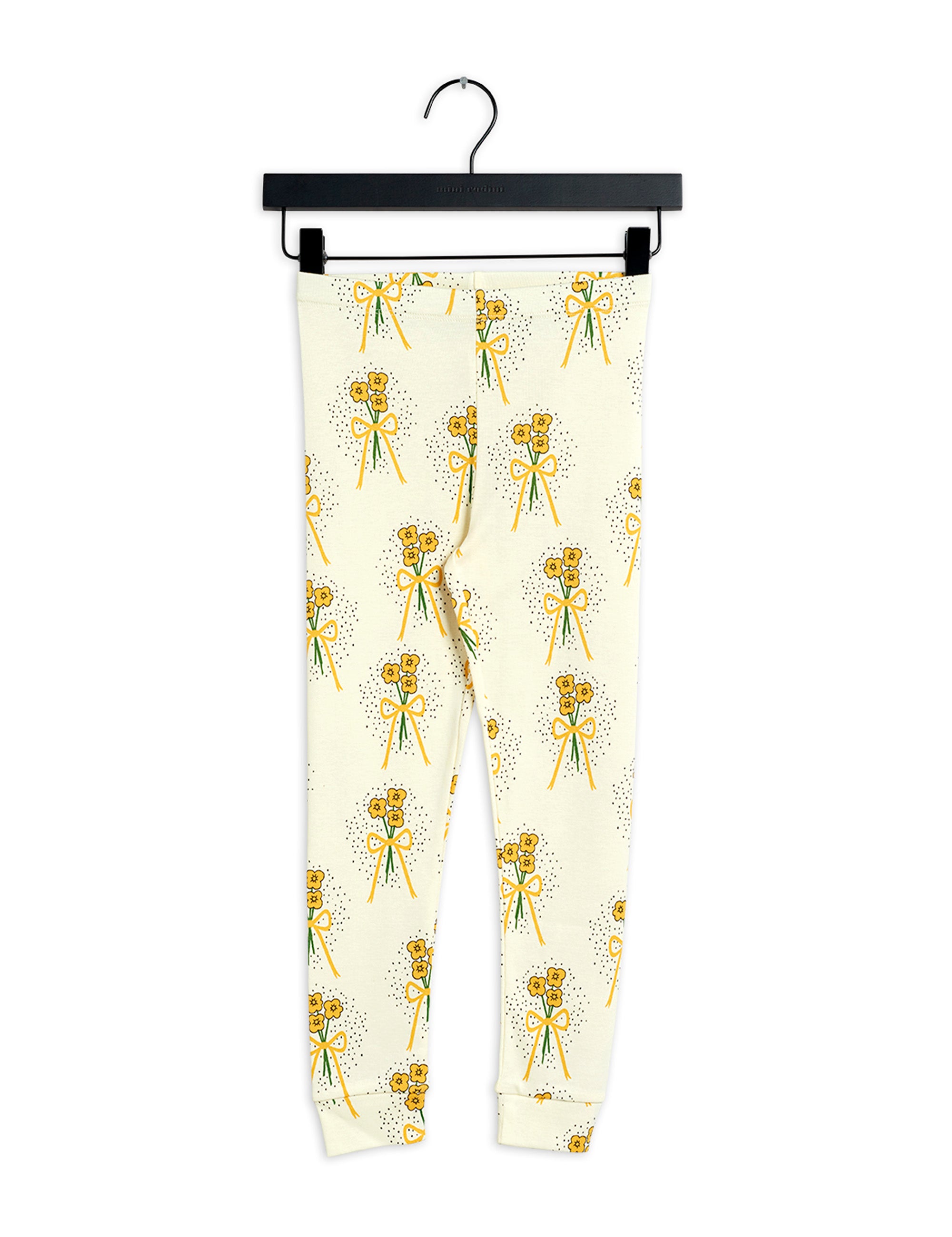Mini Rodini Winterflower all over yellow Legging
