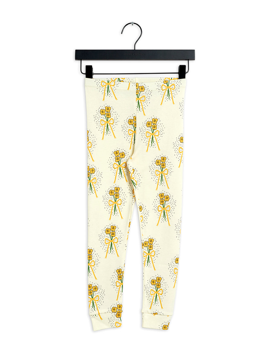 Mini Rodini Winterflower all over yellow Legging