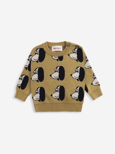 Bobo choses doggie all over knitted baby jumper