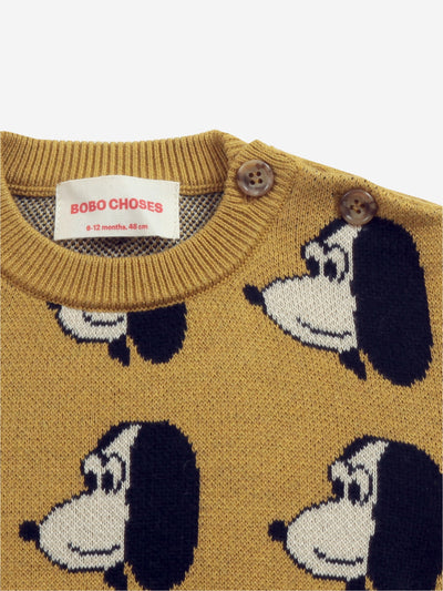 Bobo choses doggie all over knitted baby jumper