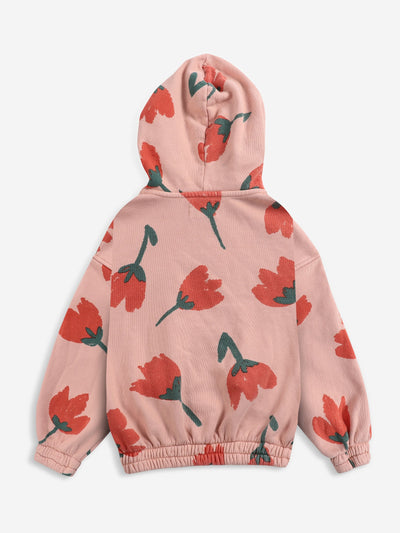 Bobo choses big flowers all over zipped hoodie