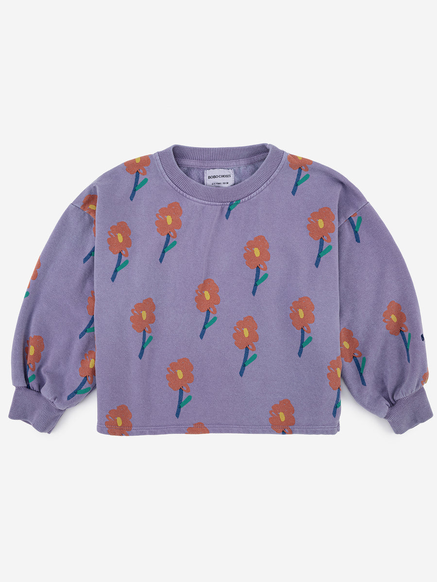 Bobo choses flowers all over cropped sweatshirt
