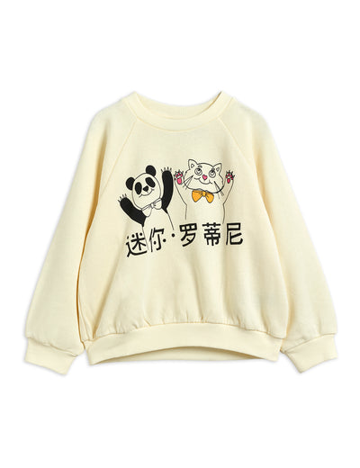 Mini Rodini Cat and Panda Sweatshirt Off White MR