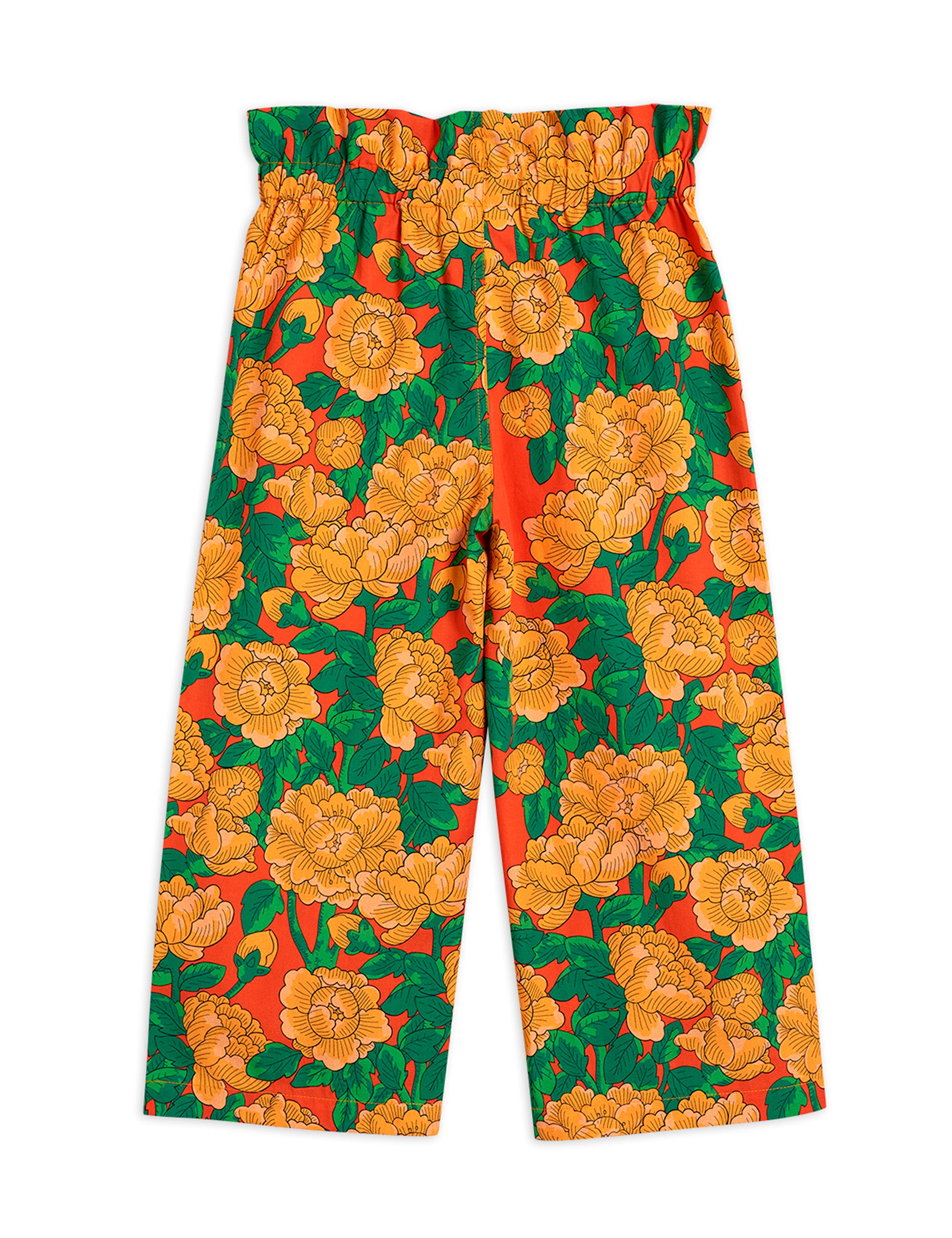 Mini Rodini Peonies Woven Paper Bag Trousers