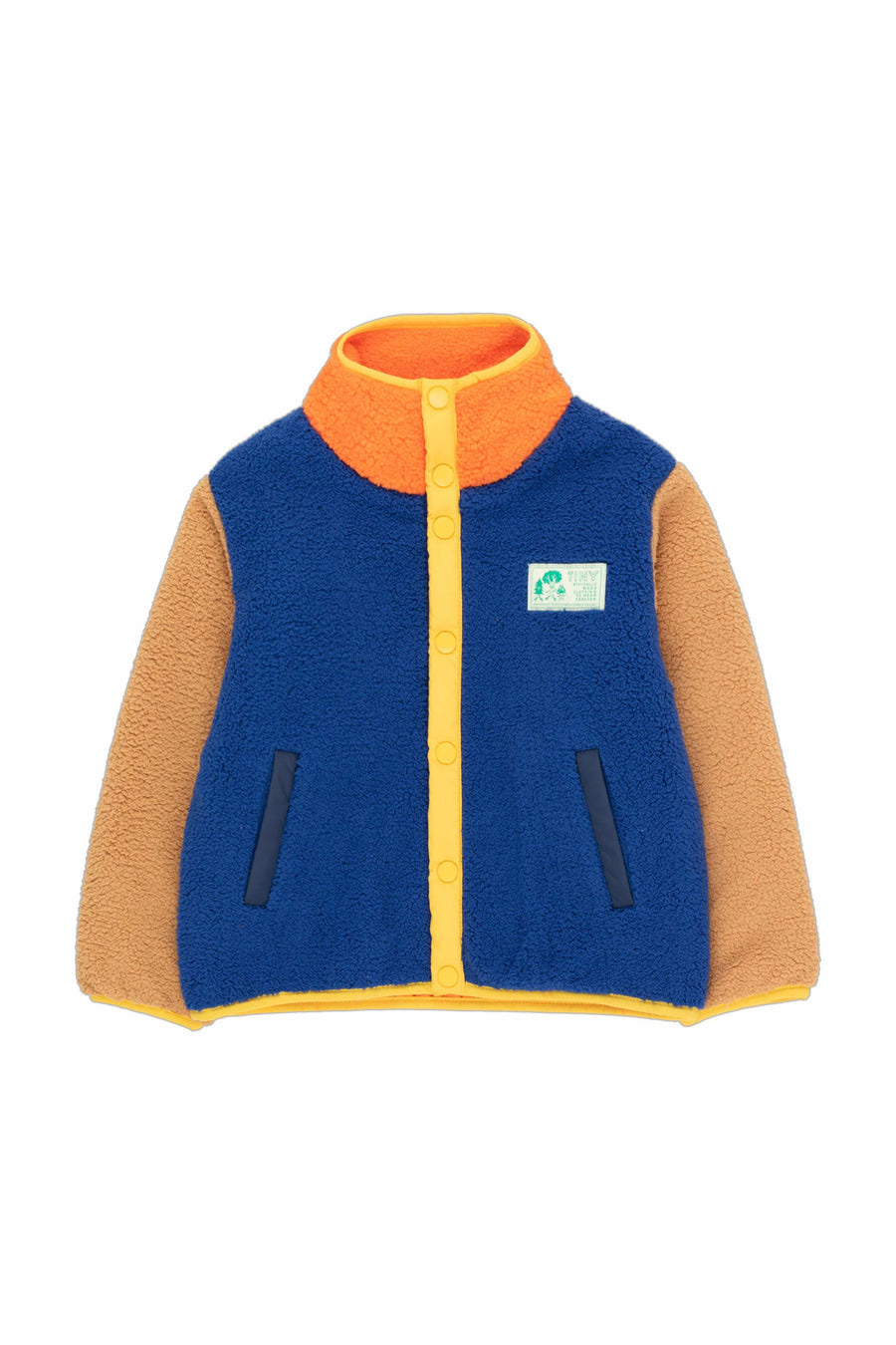 Tiny Cottons Colour Block Polar Jacket Ultramarine/Clay