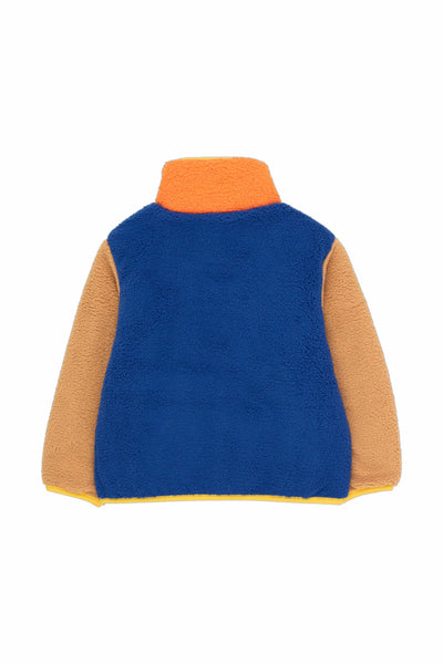 Tiny Cottons Colour Block Polar Jacket Ultramarine/Clay