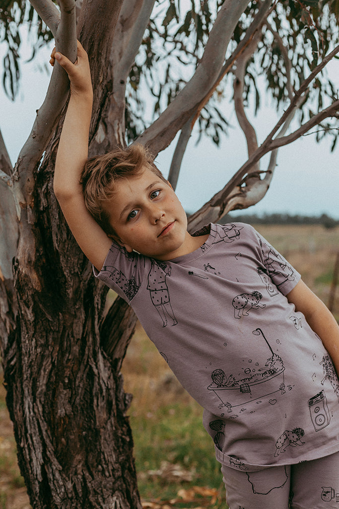 G.Nancy Lavender 'Bedtime' Shortie PJ SET