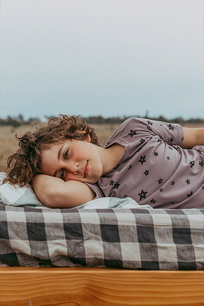 G.Nancy Lavender Stars Shortie PJ SET