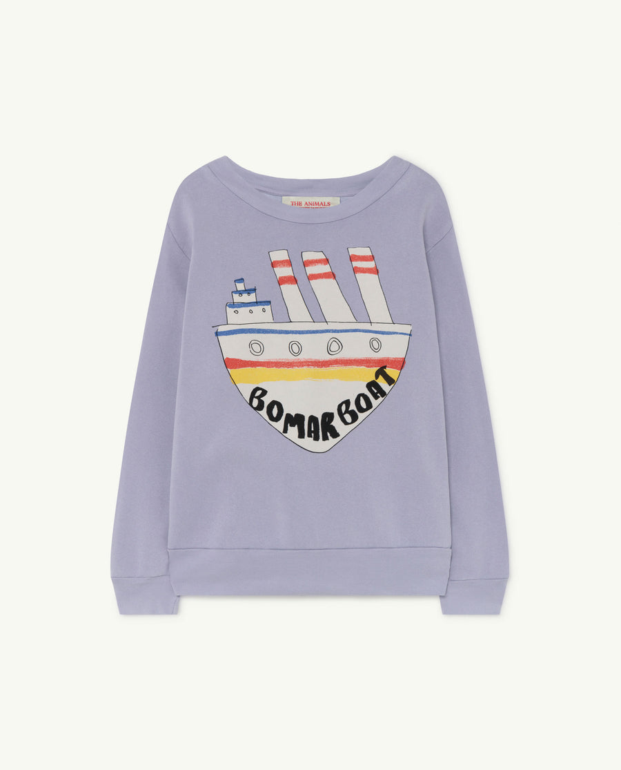 The Animal Observatory soft purple boat bear kids sweatshirt