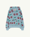 The Animal Observatory Bever Kids Sweater Soft Blue Cherries