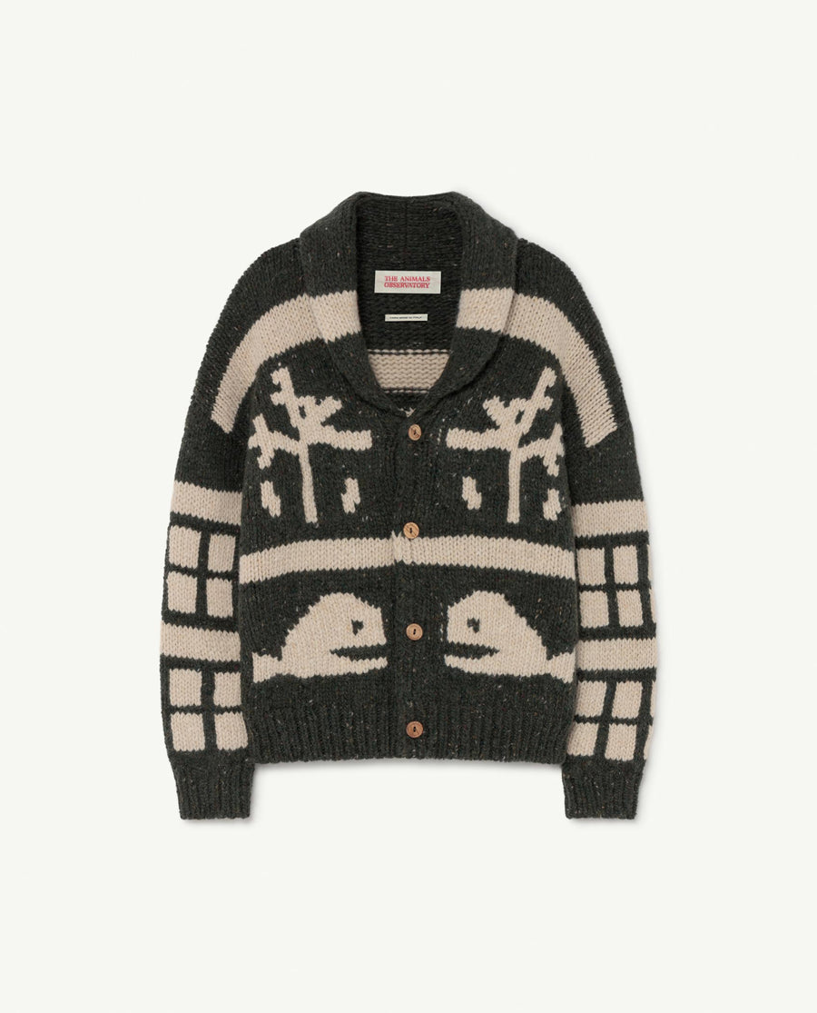 The Animals Observatory green raven kids cardigan