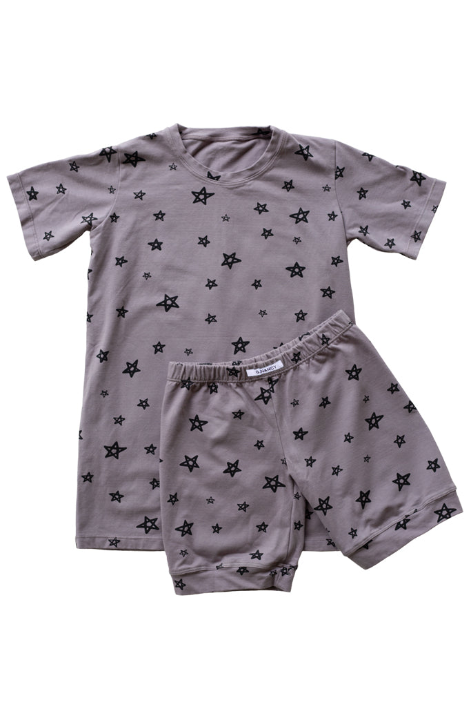 G.Nancy Lavender Stars Shortie PJ SET