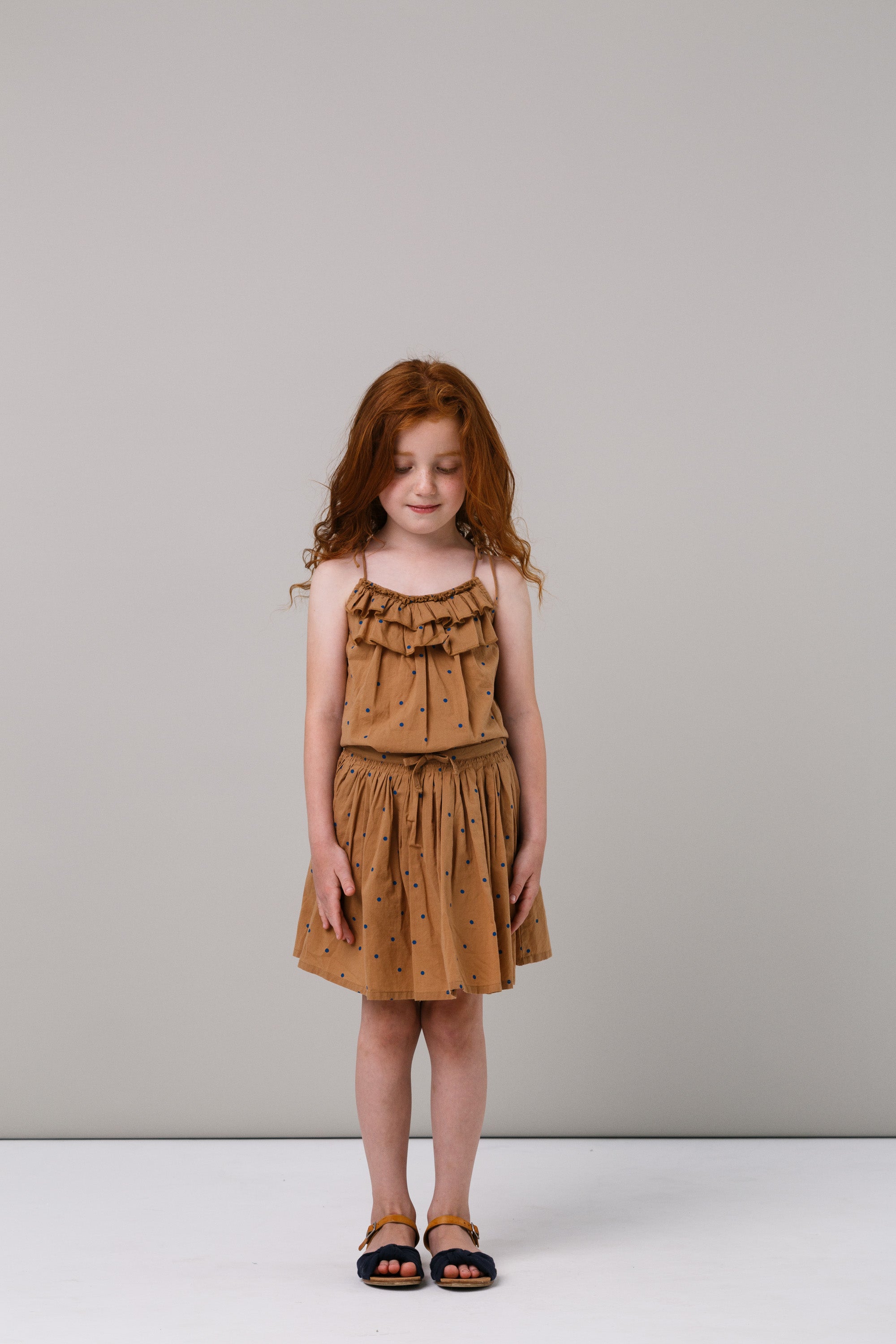 Marmar Copenhagen Trill Light Cotton Caramel Dot Swing top