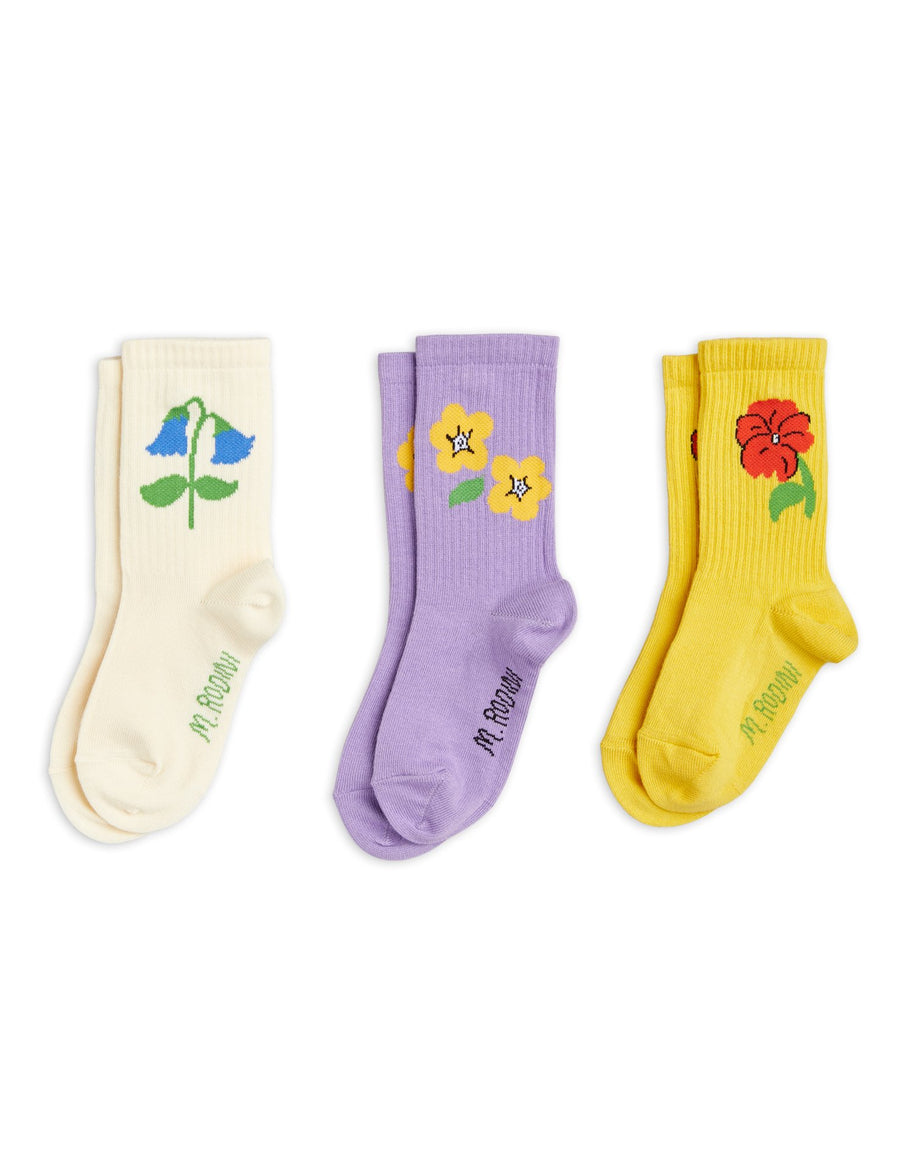 Mini Rodini Snow Floower 3 pack Socks