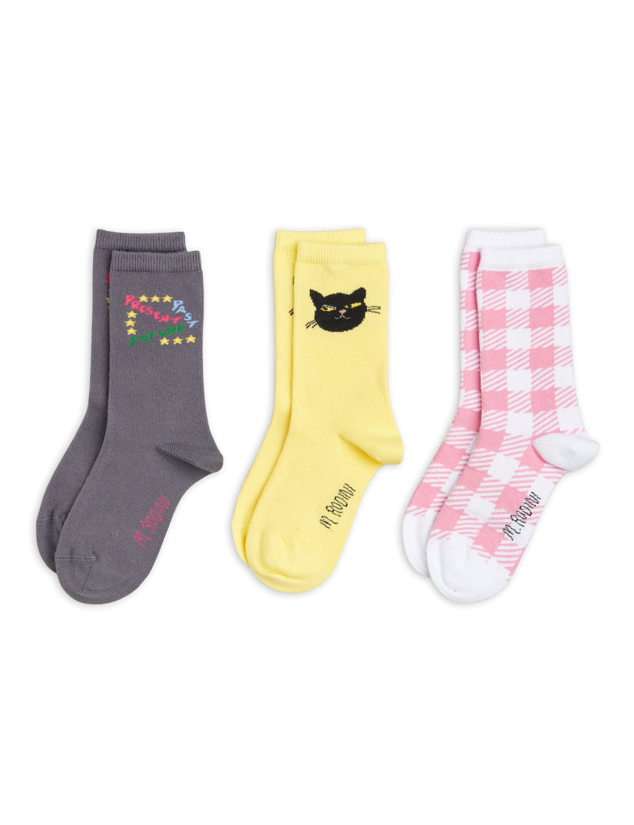 Mini Rodini Past Present Future 3 pack socks NFS