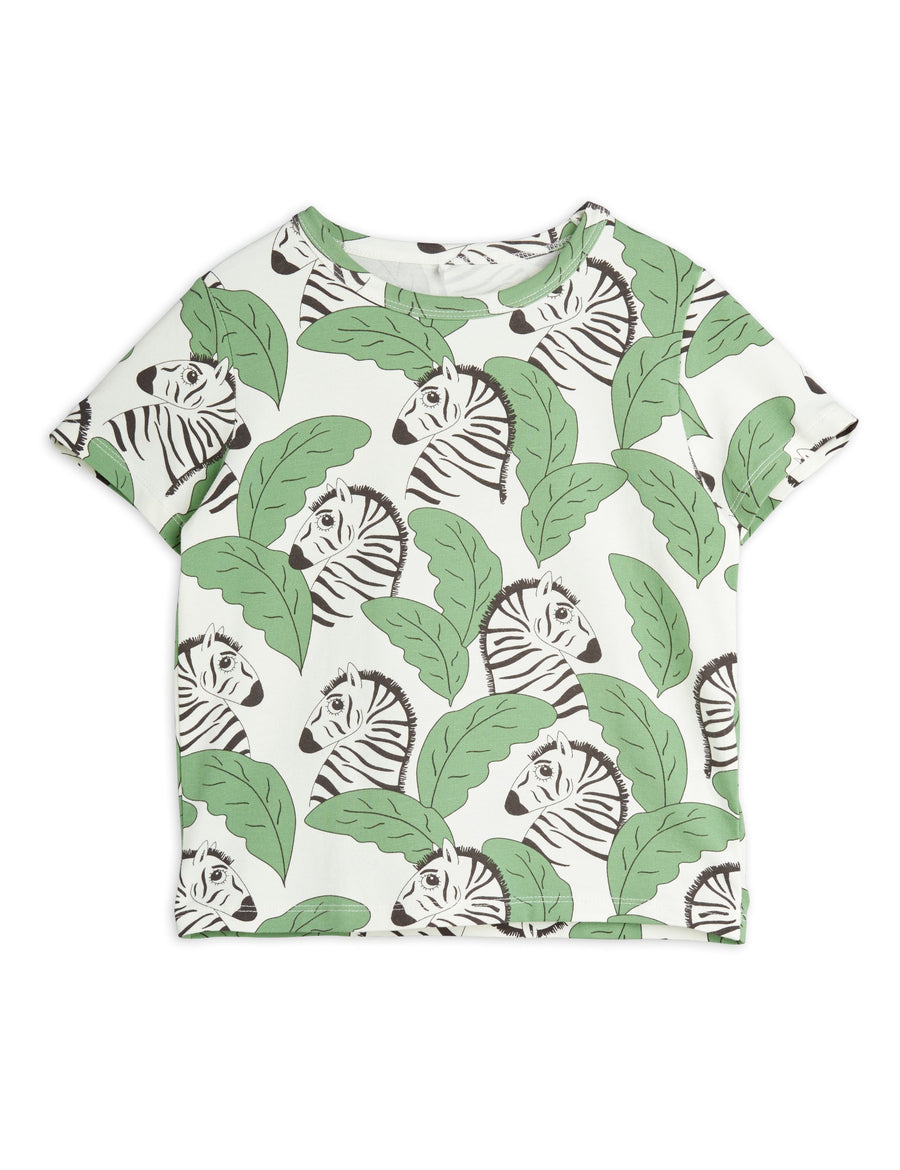 Mini Rodini zebras aop Green Tee