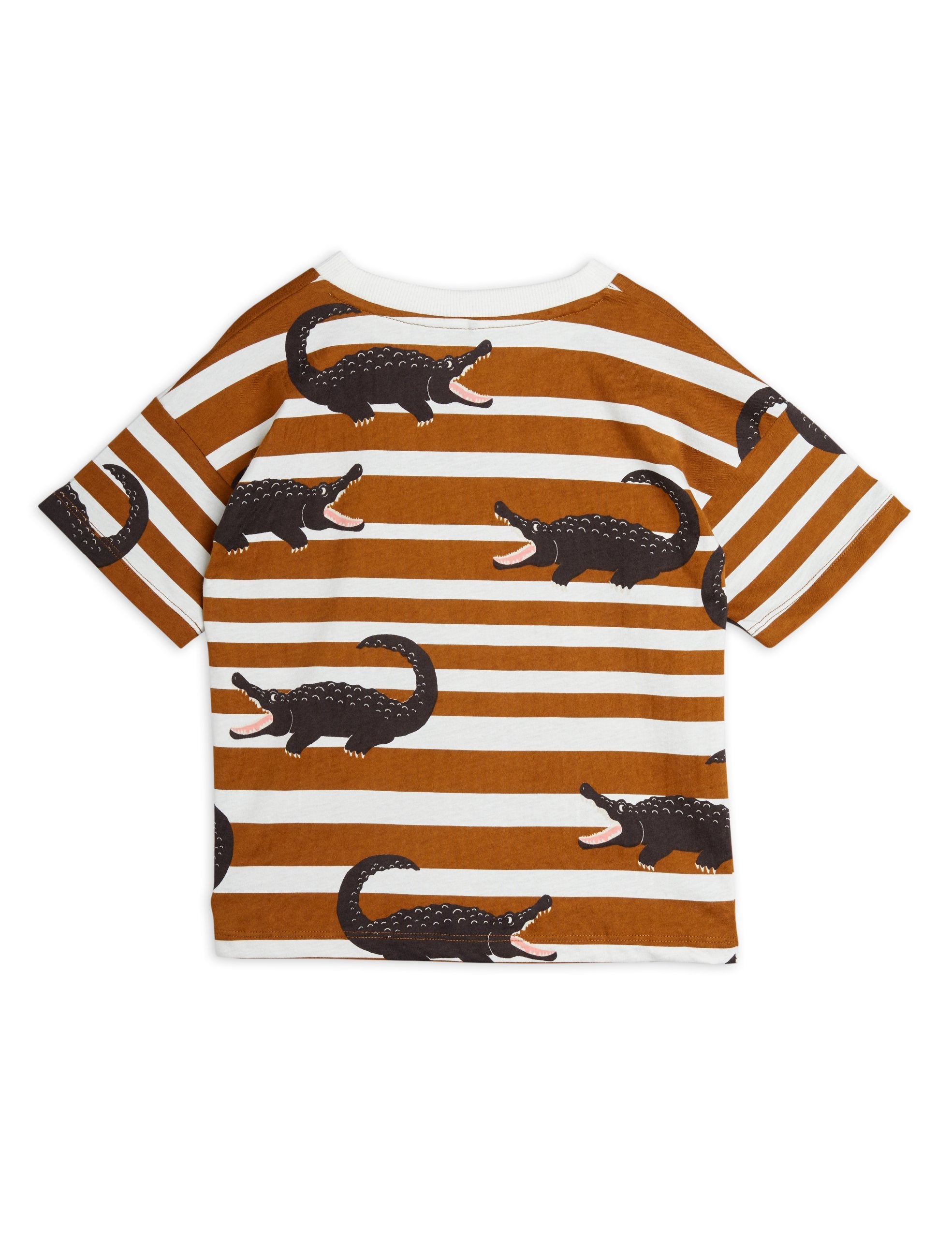 Mini Rodini Crocodiles Tee Brown stripe