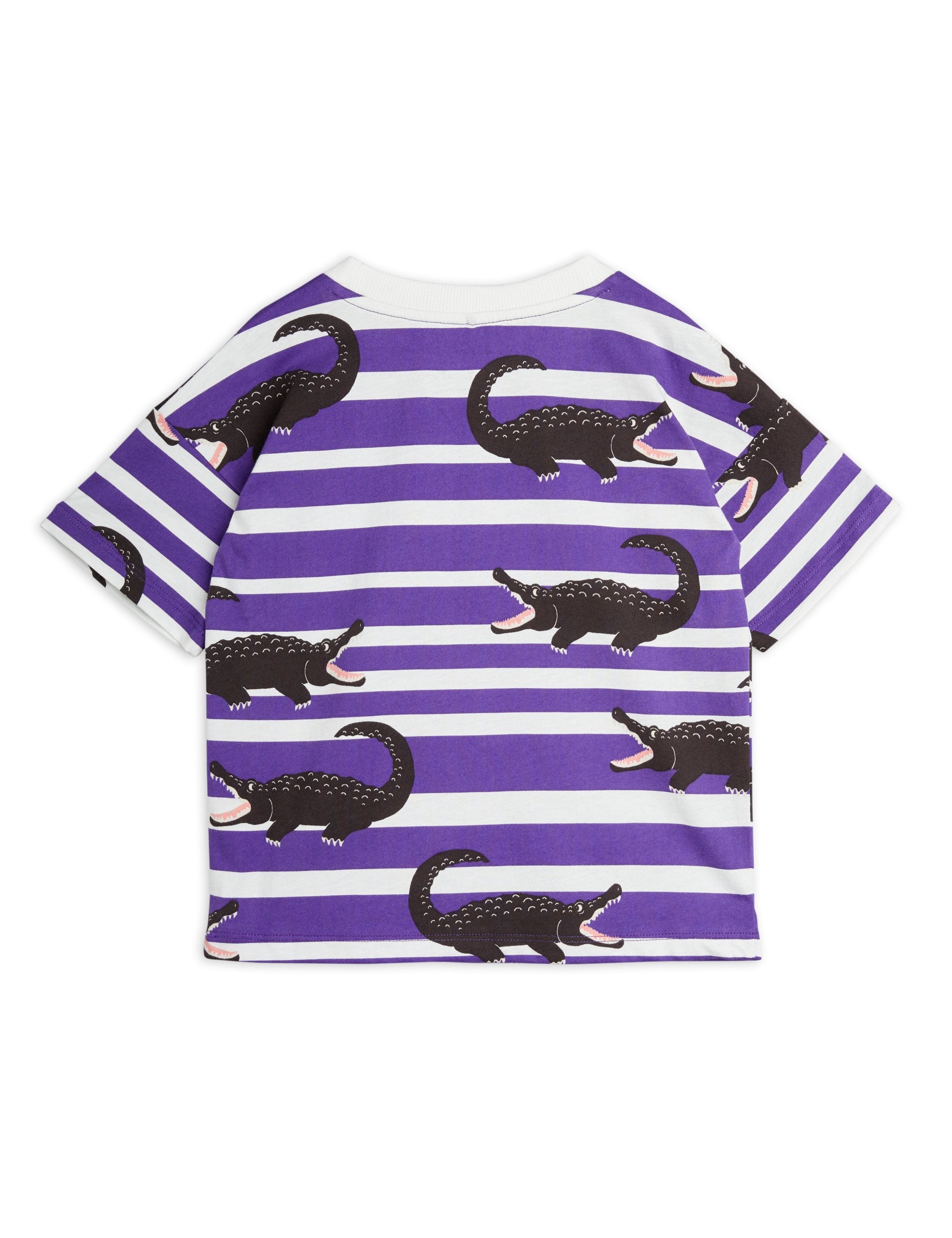 Mini Rodini Crocodiles Tee Purple Stripe
