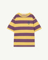 The Animals Observatory Rooster oversize Kids T-Shirt Yellow Stripes