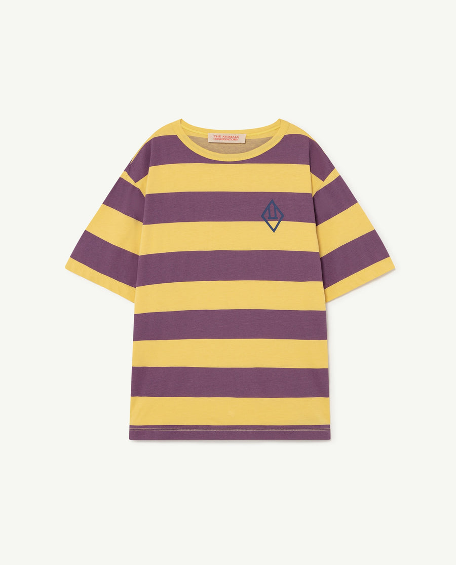 The Animals Observatory Rooster oversize Kids T-Shirt Yellow Stripes
