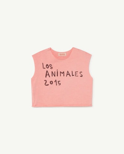 The Animal Observatory Prawn Kids T-Shirt Pink Los Animales