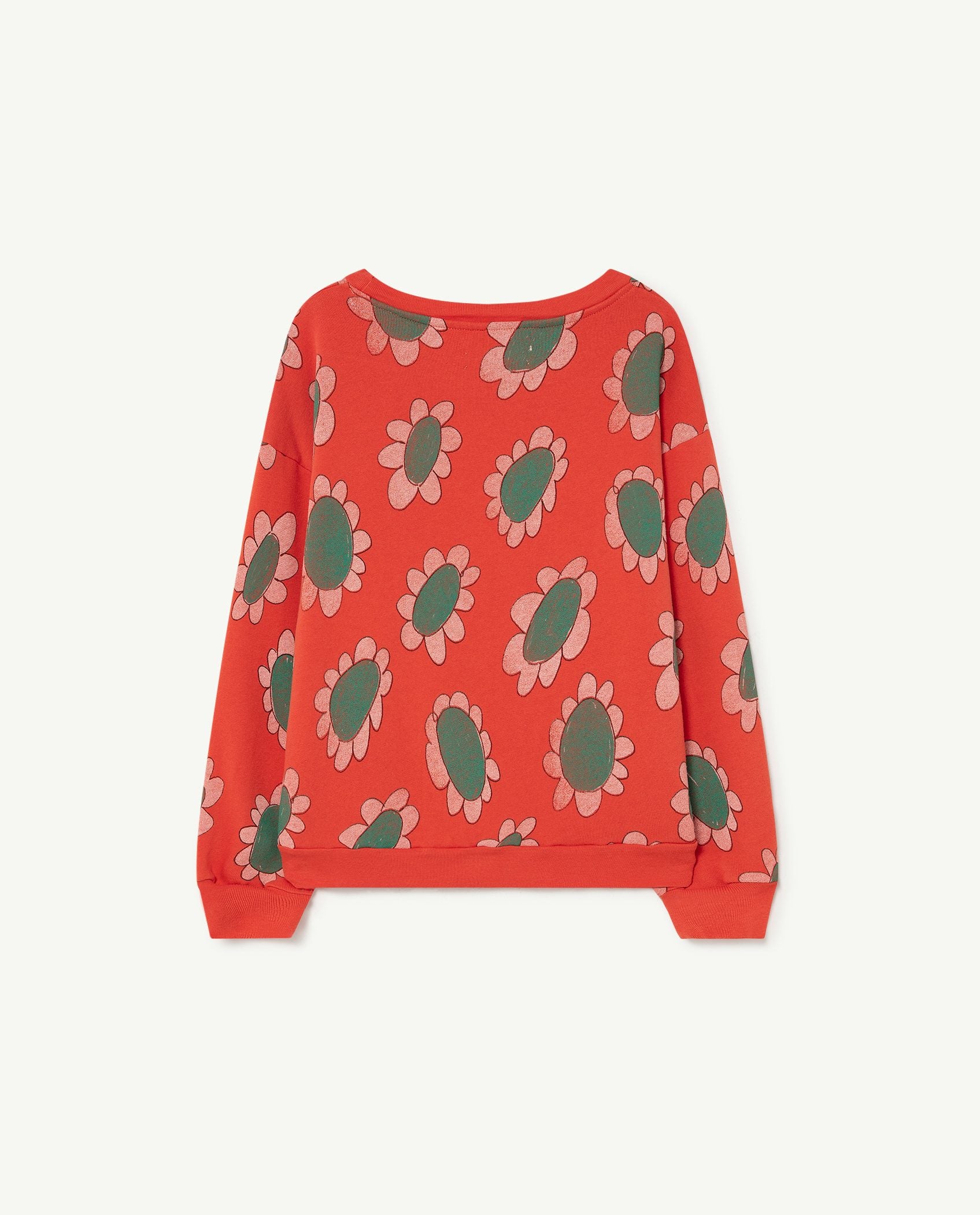 The Animal Observatory Blue Tao big bear sweatshirt red flowers