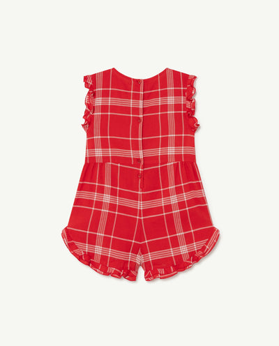 The Animal Observatory Squirrel Kids jumpsuit Red Logo