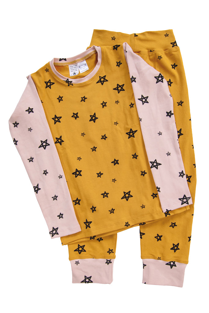 G.Nancy Honey Patchwork Star Long PJ SET