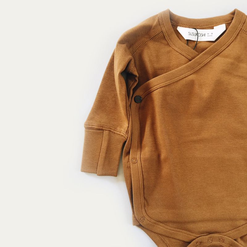 SUSUKOSHI Kimono Bodysuit L/S Brass