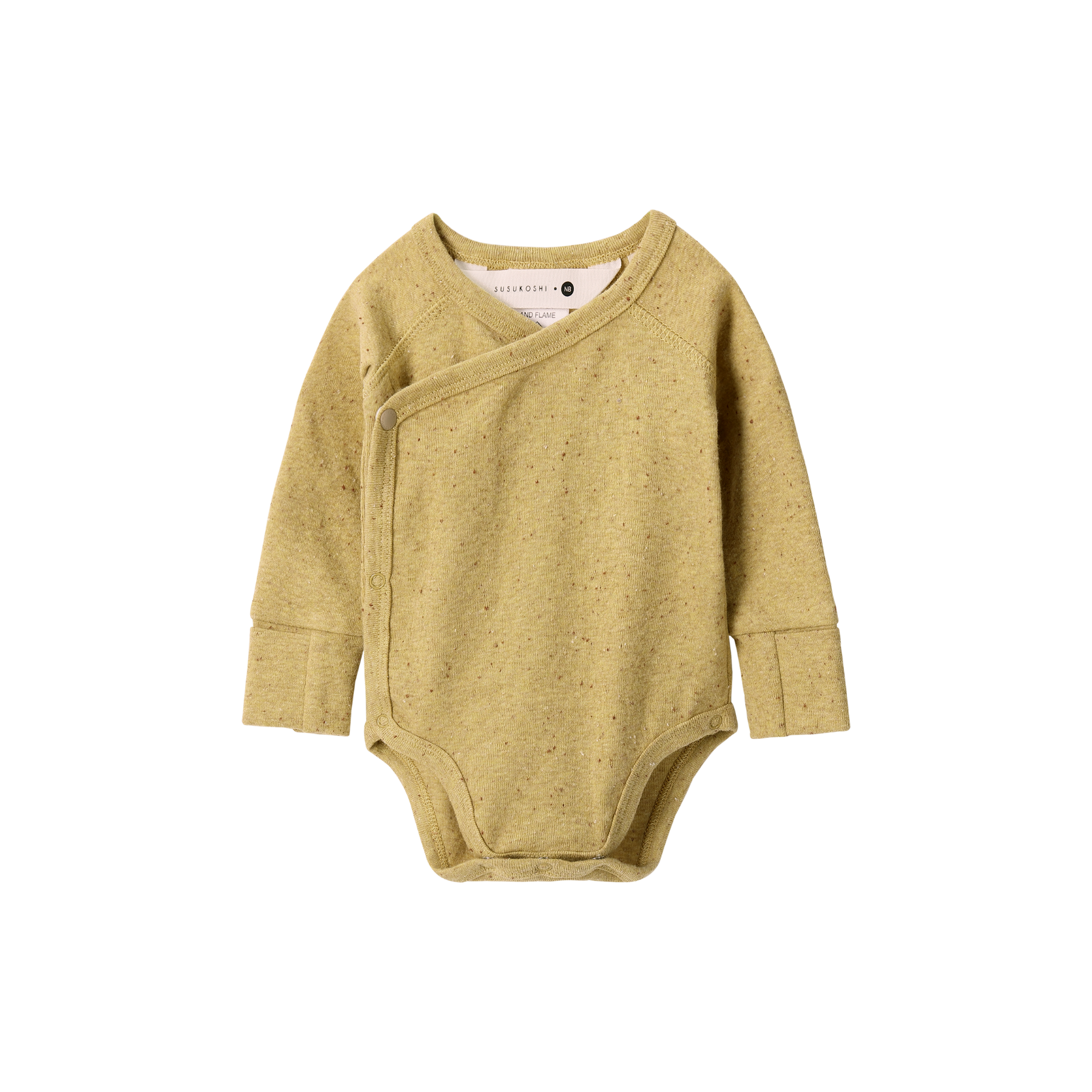 SUSUKOSHI Kimono Bodysuit L/S - Ginger Speckled