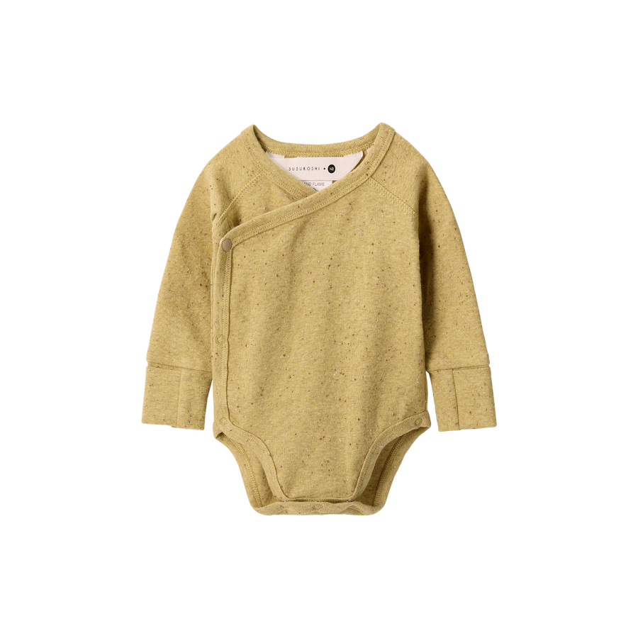 SUSUKOSHI Kimono Bodysuit L/S - Ginger Speckled