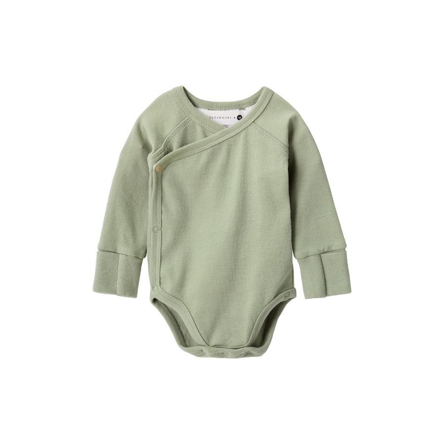 SUSUKOSHI Kimono Bodysuit L/S - Sage