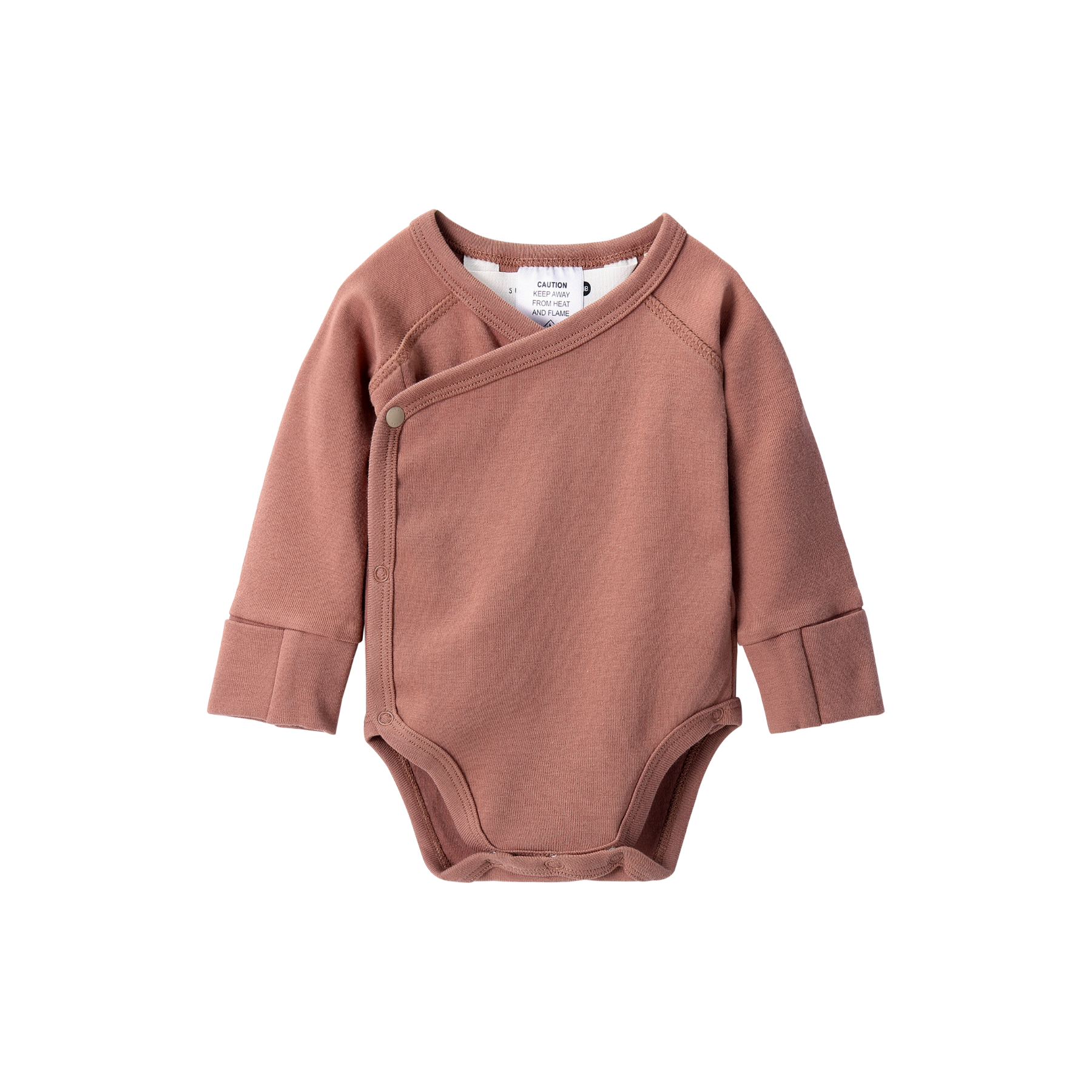SUSUKOSHI Kimono Bodysuit L/S - Terracotta